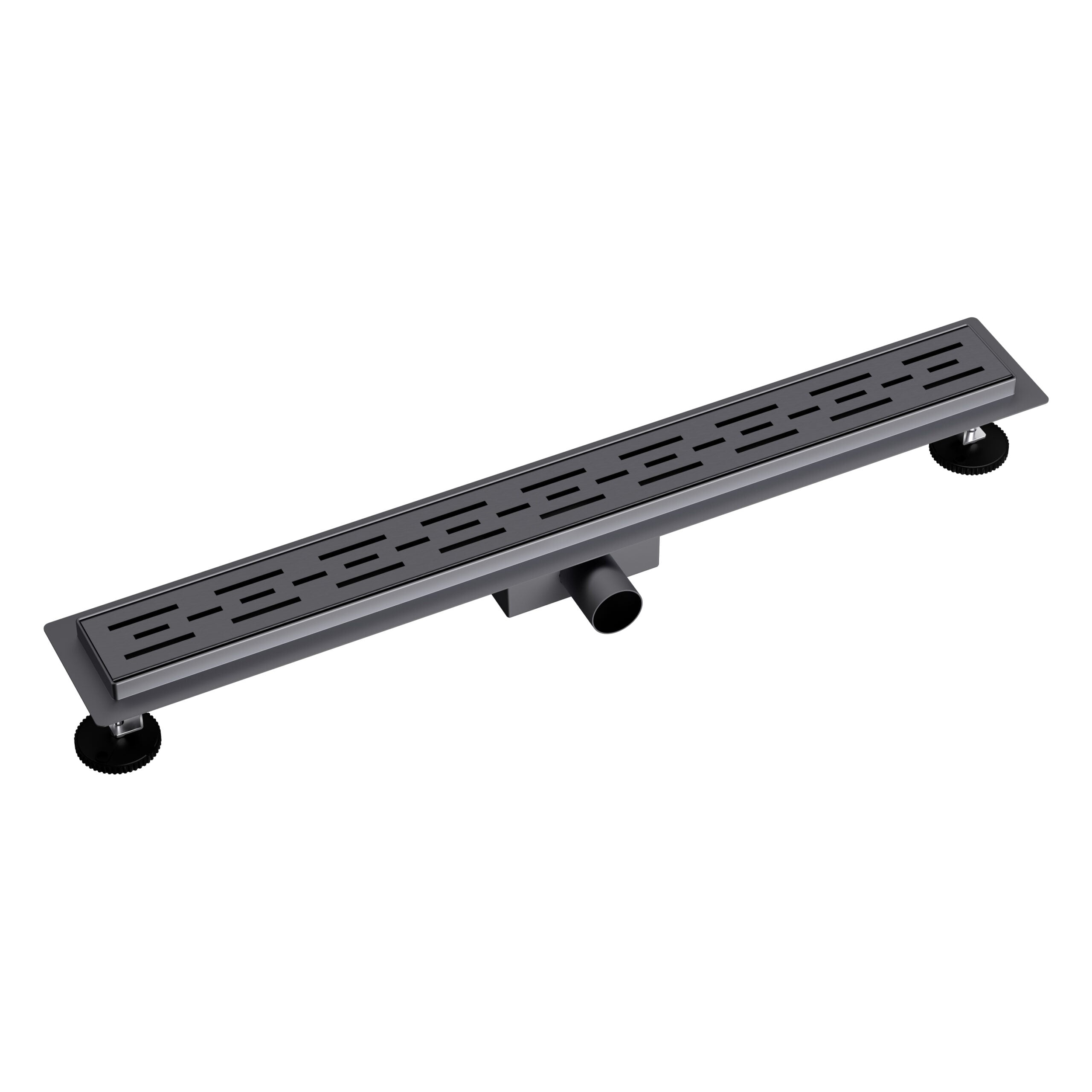 Aloni douchegoot - met rooster - compleet - 60cm - gunmetal