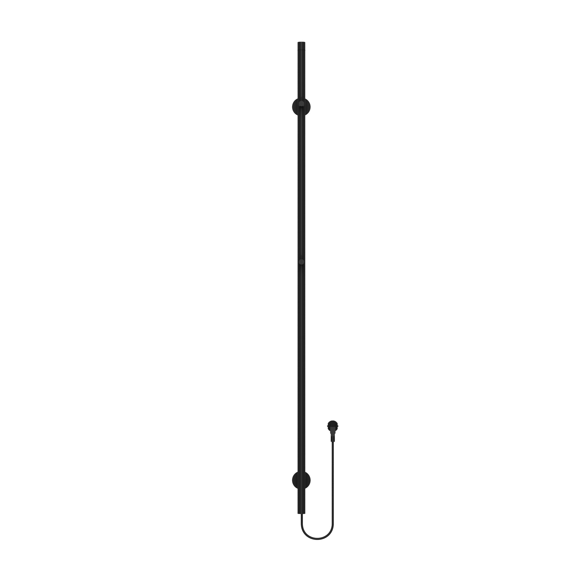 Belrad elektrische staafhanddoekdroger - enkel - met digitale, programeerbare thermostaat - 60w - ø2,5cm - 150x6,3x12,7 cm - mat zwart