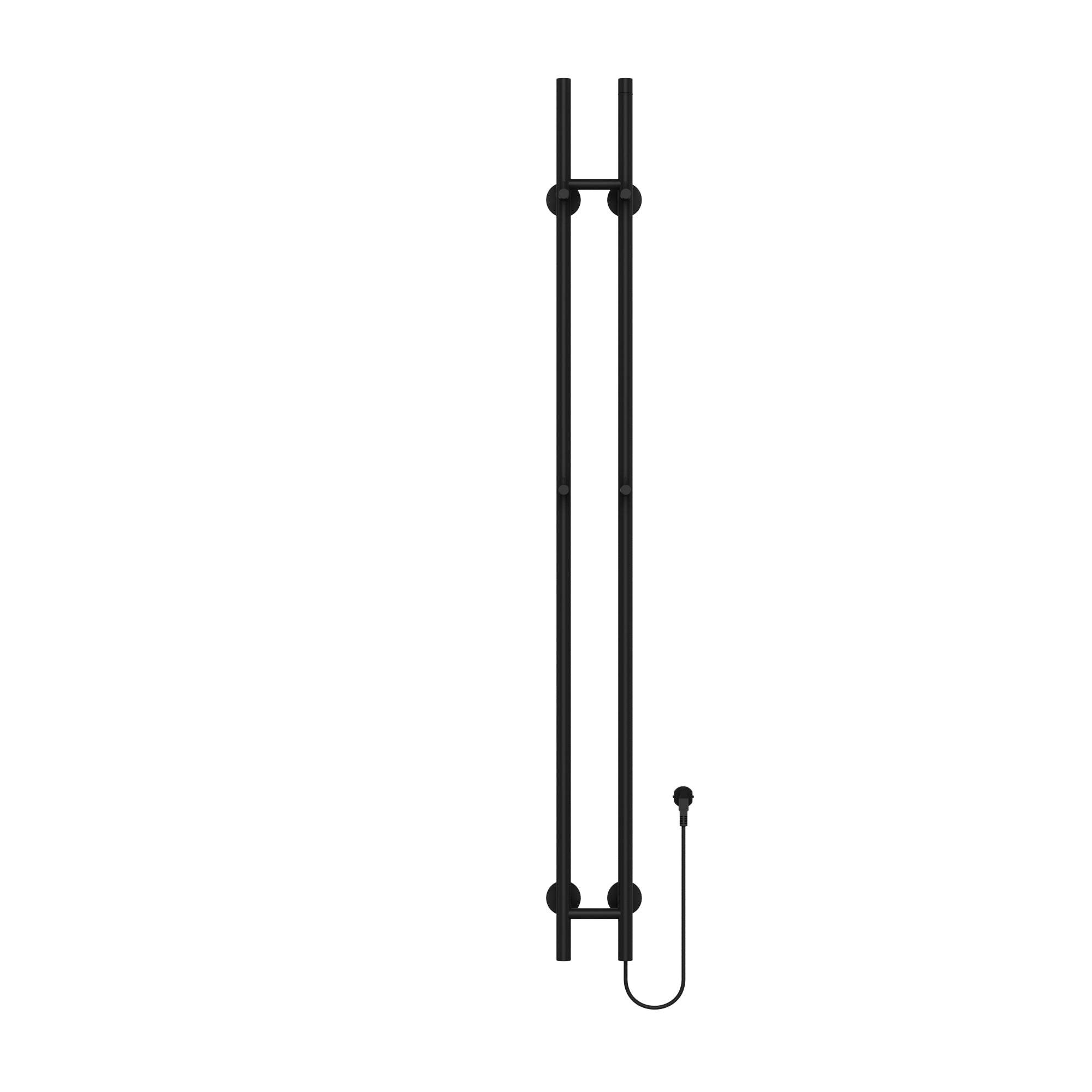 Belrad elektrische staafhanddoekdroger - dubbel - met digitale, programeerbare thermostaat - 120w - ø2,5cm - 150x16,8x12,7 cm - mat zwart