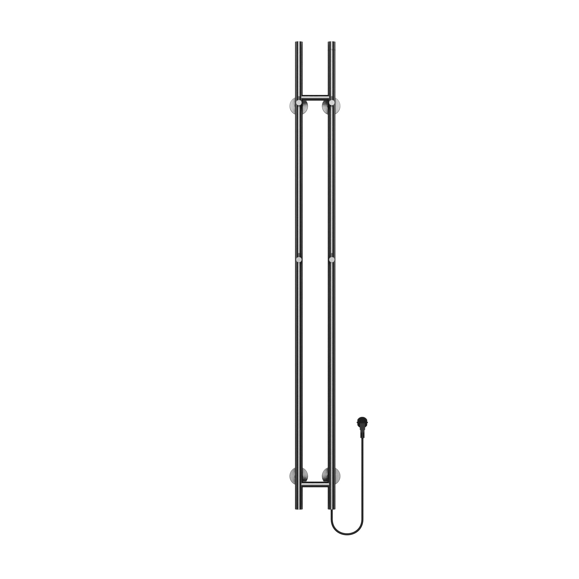 Belrad elektrische staafhanddoekdroger - dubbel - met digitale, programeerbare thermostaat - 120w - ø2,5cm - 150x16,8x12,7 cm - gunmetal