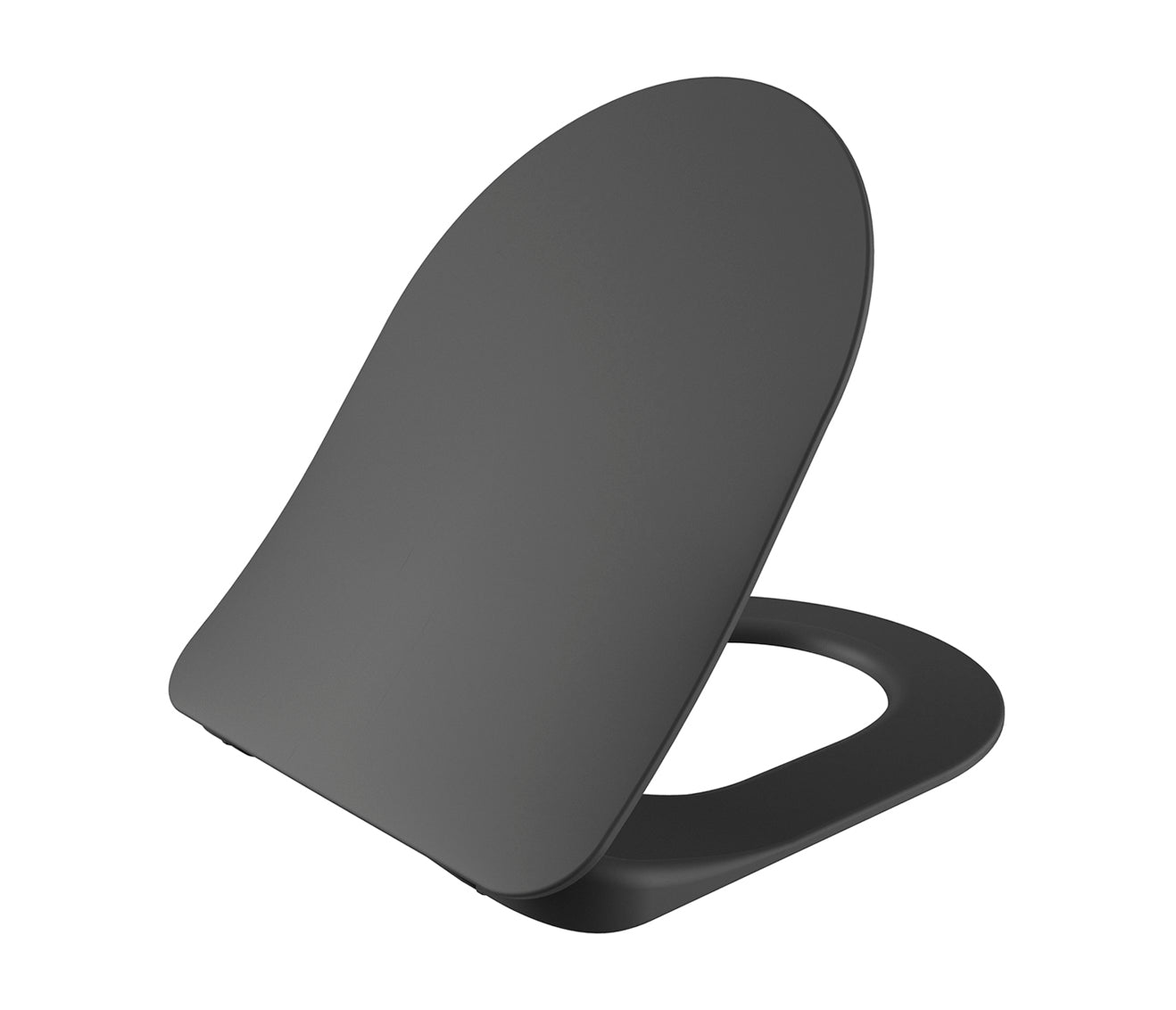 Creavit duck wc-zitting - d-model - slim design - soft close - quick release - duroplast - rvs scharnieren - mat antraciet