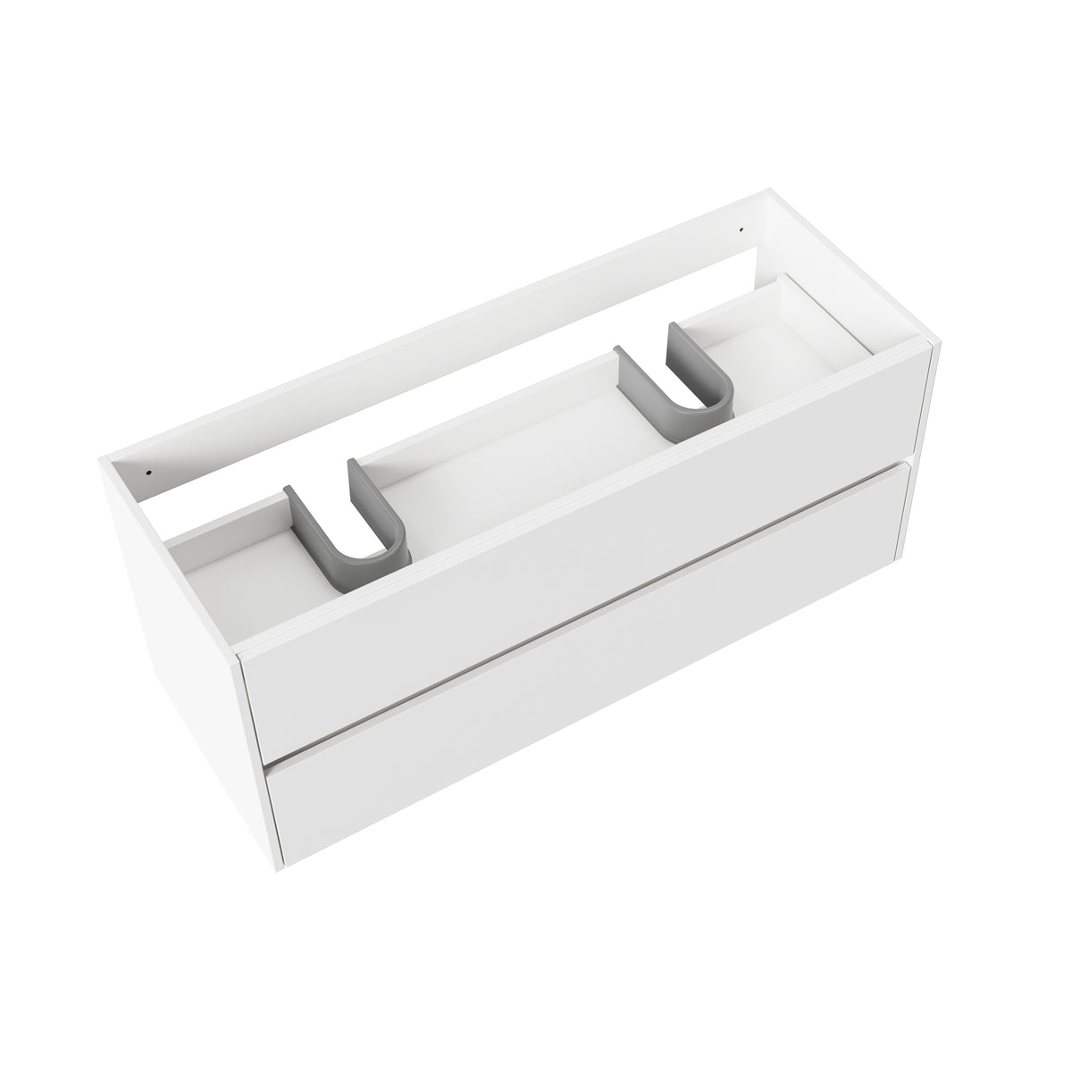 Aloni hayat wastafelonderkast - 2 lades - softclose - greeploos - 119,5x50x45 cm - glanzend wit