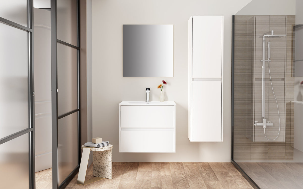 Aloni hayat spiegel - 57x60x2 cm - glanzend wit, sfeerbeeld
