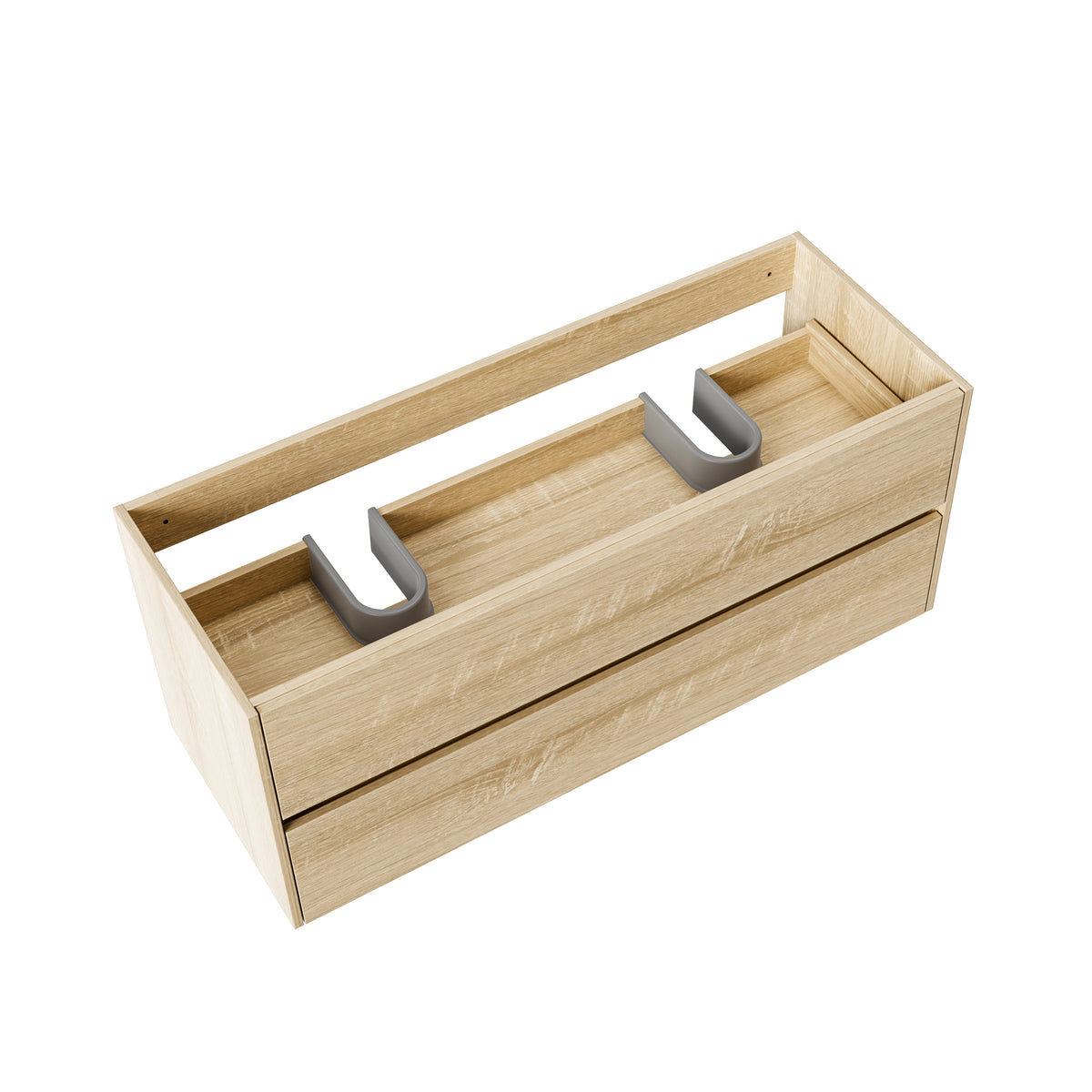 Aloni hayat wastafelonderkast - 2 lades - softclose - greeploos - 119,5x50x45 cm - eik