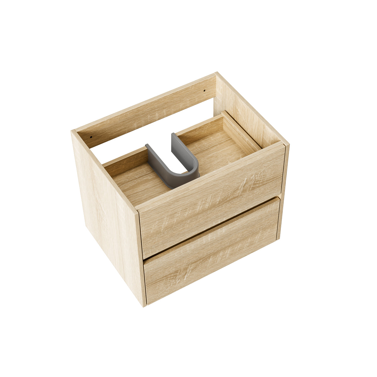 Aloni hayat wastafelonderkast - 2 lades - softclose - greeploos - 59,5x50x45 cm - eik