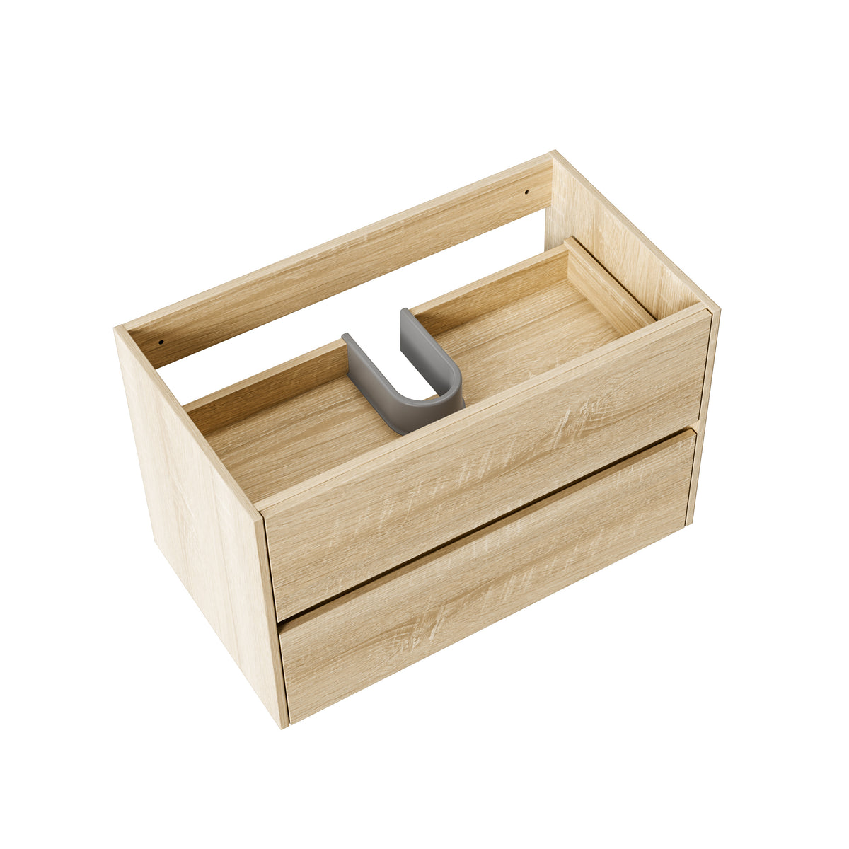 Aloni hayat wastafelonderkast - 2 lades - softclose - greeploos - 79,5x50x45 cm - eik