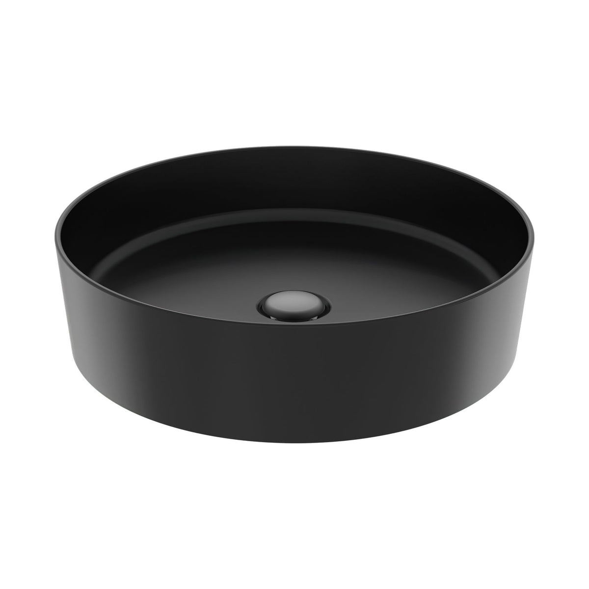Creavit loop waskom - opbouw - zonder overloop - zonder kraangat - keramiek - 45 x 11,5 x 45 cm - houtskool zwart