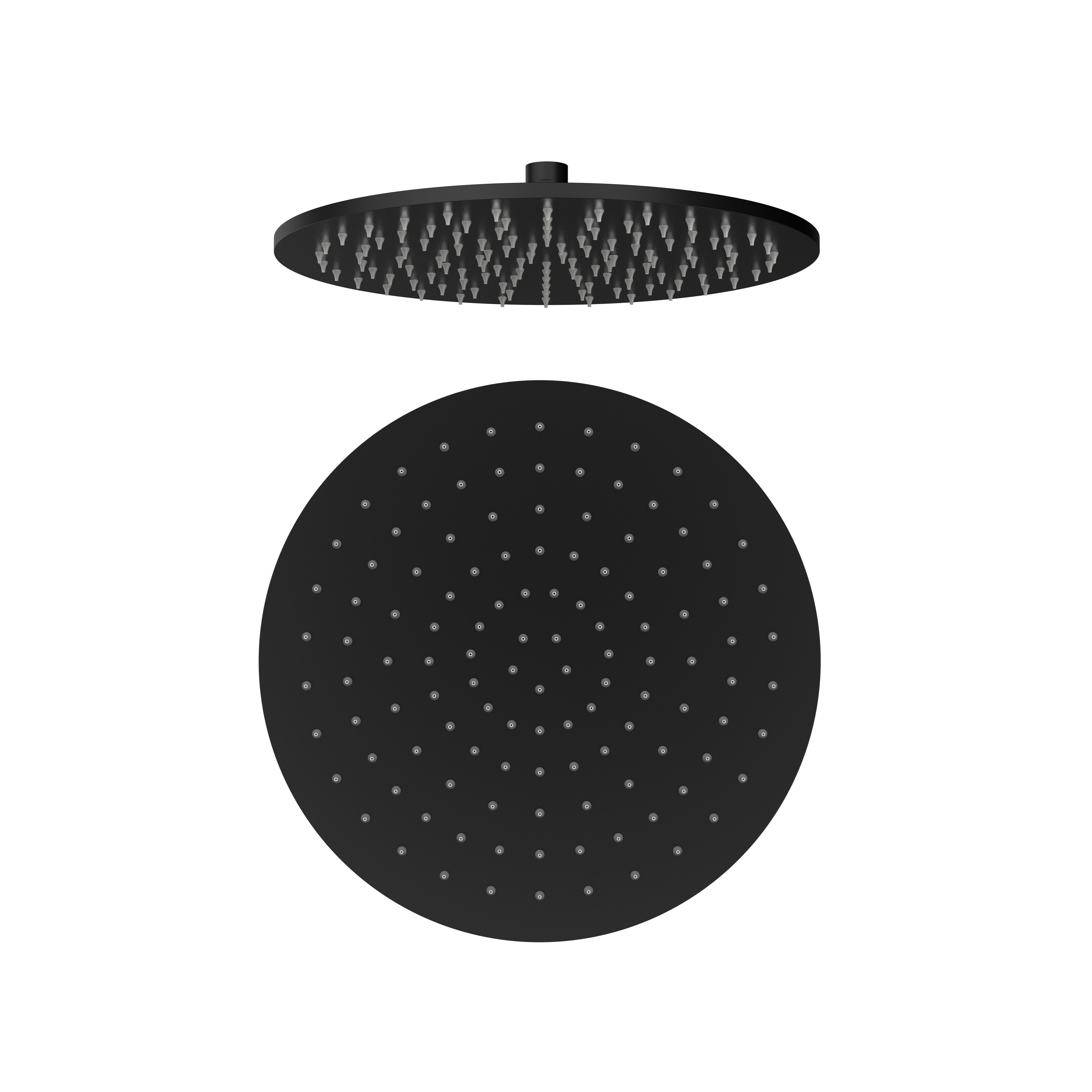 Uniforma hoofddouche - rond - 30 cm - mat zwart (pvd)