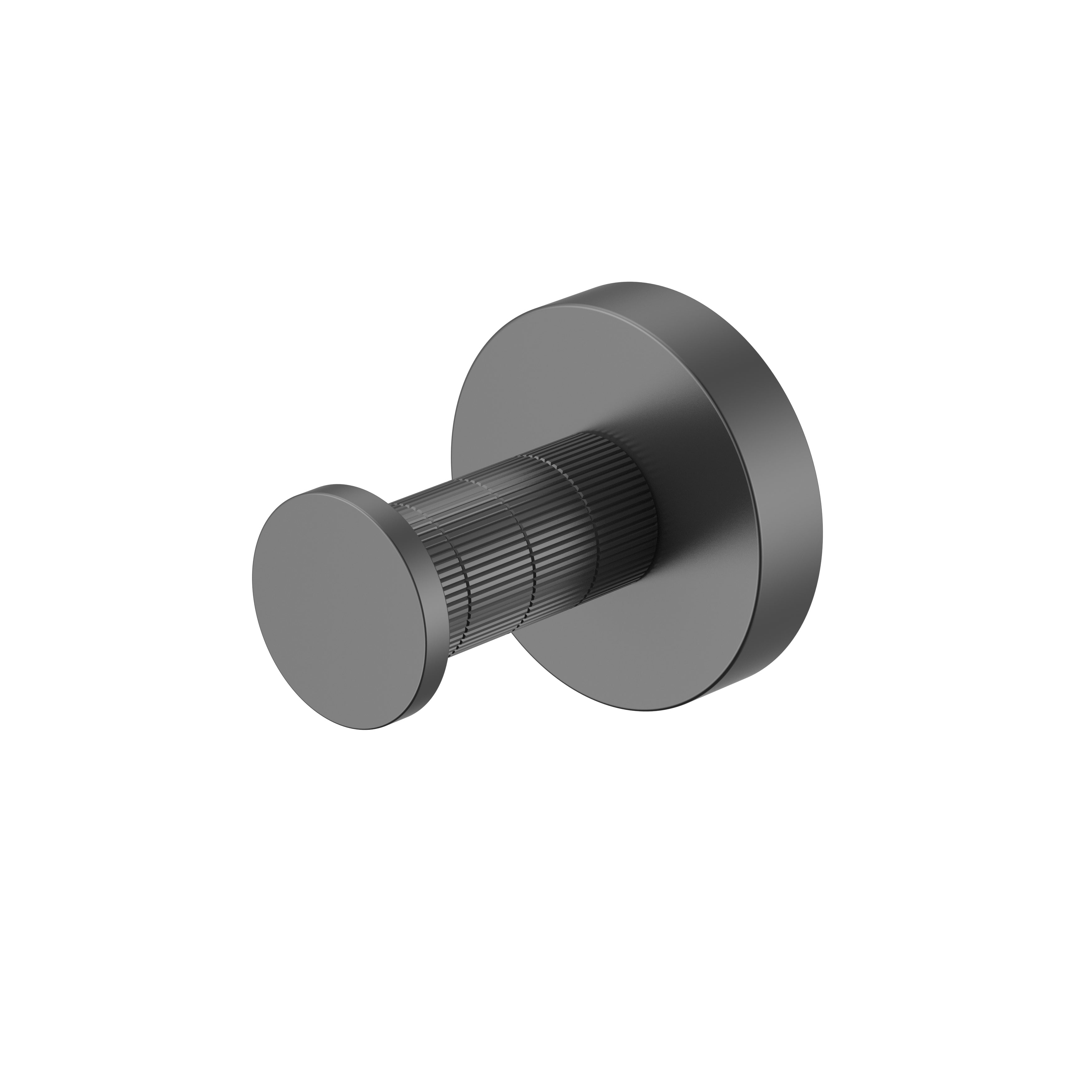 Stria haak - afwerking met ribbelstructuur - gunmetal (pvd)