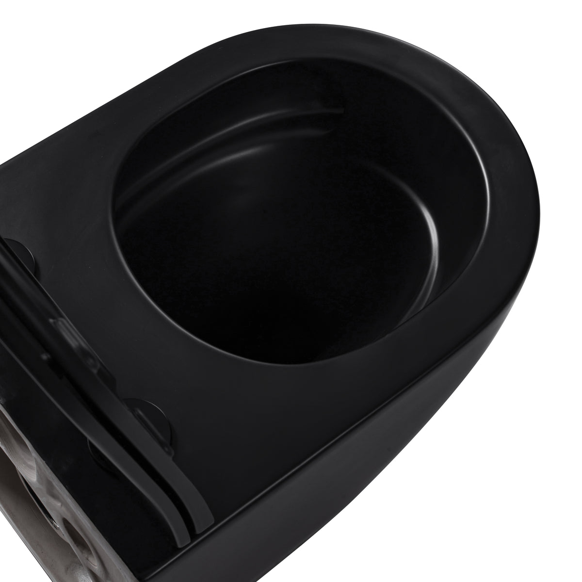 Aloni pro hangtoilet - tornado flush - randloos - met zitting - duroplast - soft close - quick release - compact 49 cm - 36x32x49 cm - mat zwart