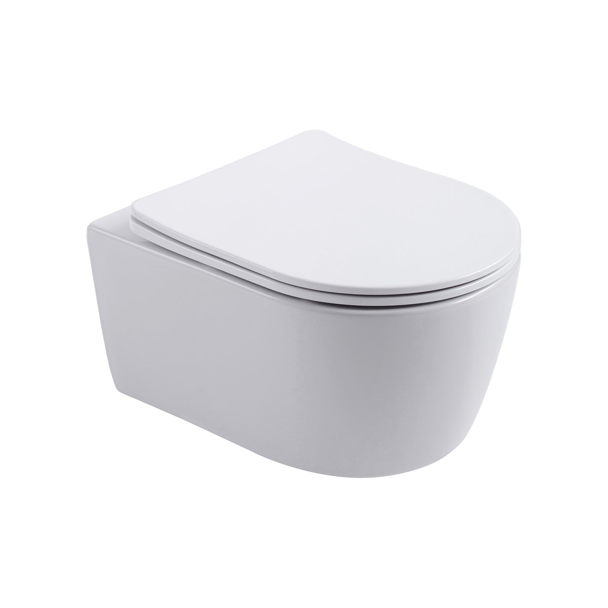 Aloni pro hangtoilet - randloos - met zitting - duroplast - soft close - quick release - compact 49 cm - 36x25x49 cm - mat wit
