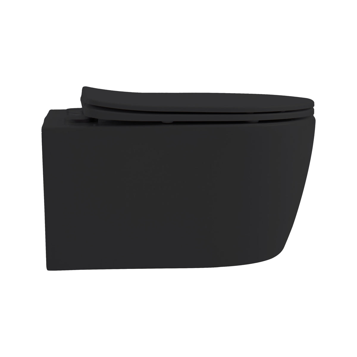 Aloni pro hangtoilet - randloos - met zitting - duroplast - soft close - quick release - compact 49 cm - 36x25x49 cm - mat zwart