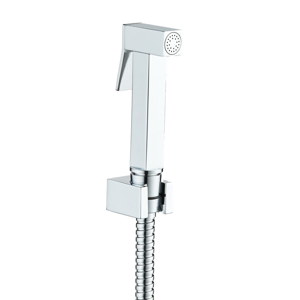Aloni design set wc-(bidet) sproeier vierkant - chroom