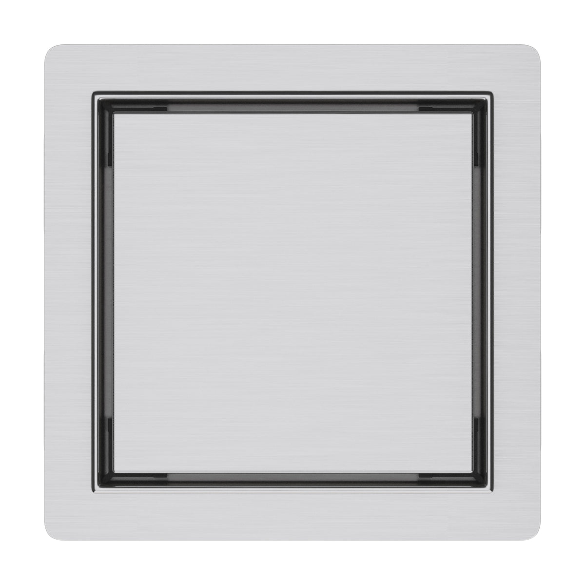 Aloni doucheput - met tegelrooster - 15 x 15 cm - geborsteld RVS