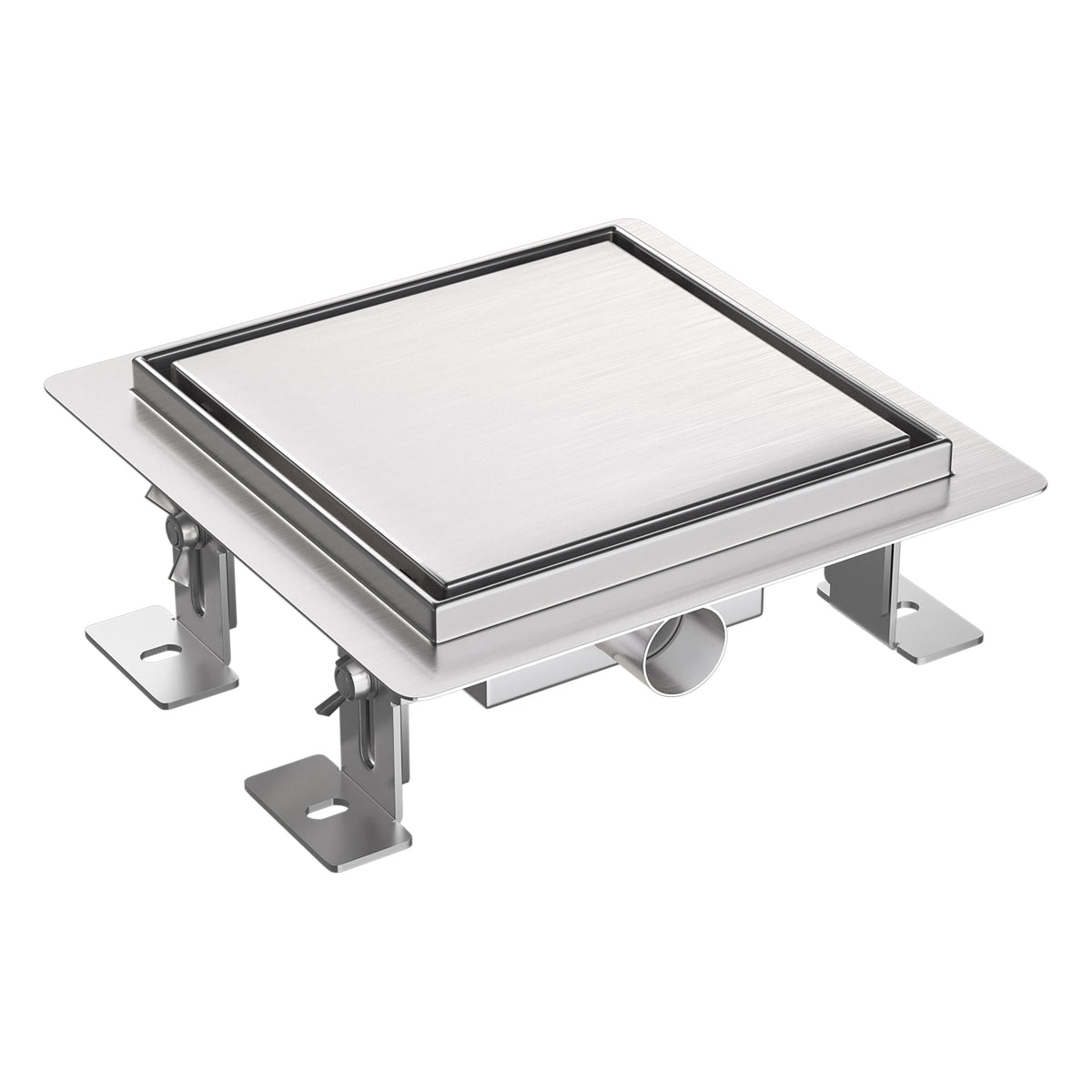 Aloni doucheput - met tegelrooster - 15 x 15 cm - geborsteld RVS