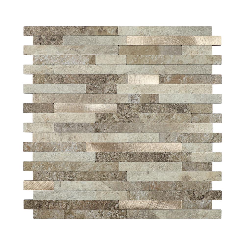 Isodeco Zelfklevende Mozaïek Steenstrip Taupe Beige Mix