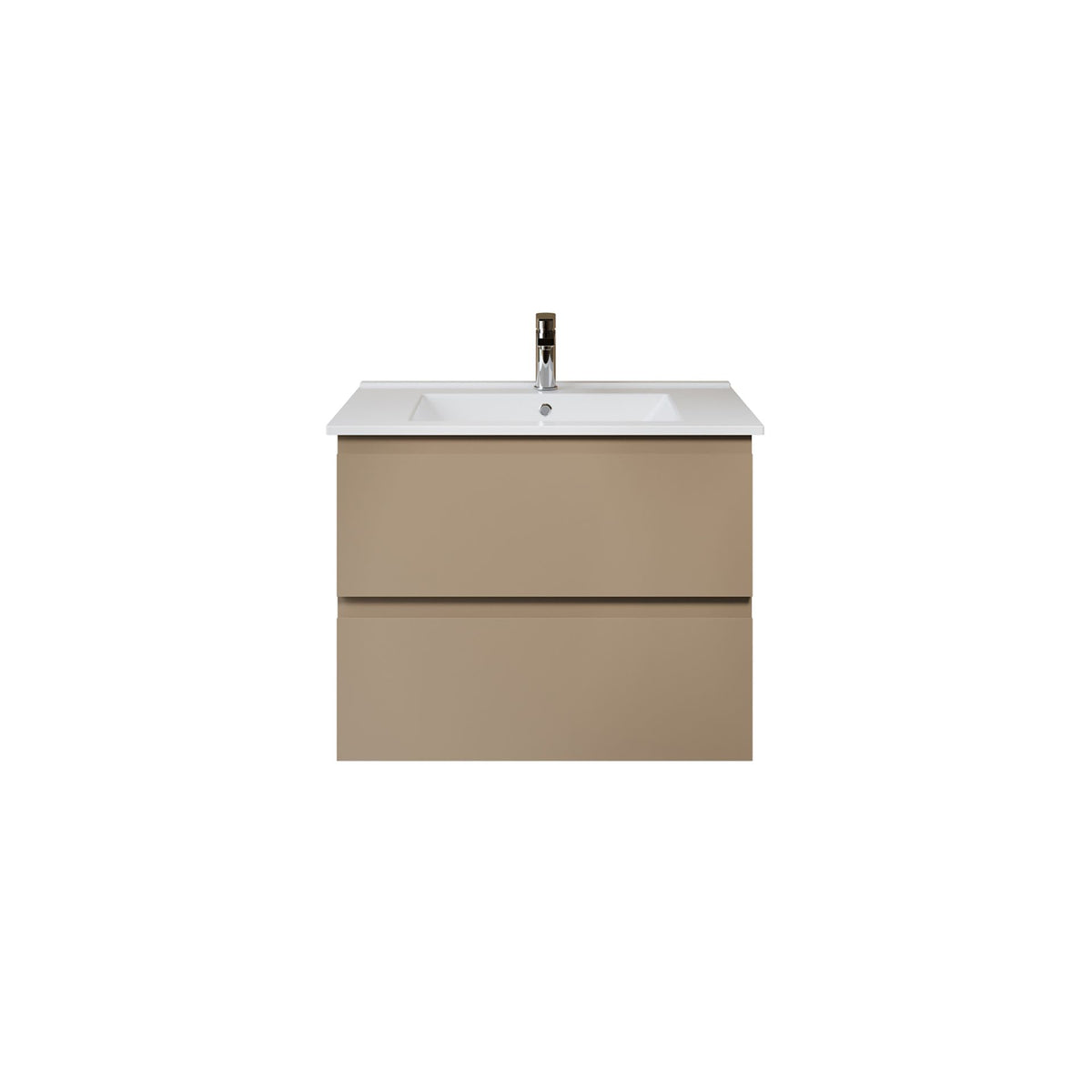 Aloni sally XL wastafelonderkast - 2 lades - softclose - greeploos - 76 x 60x45,3 cm - zand