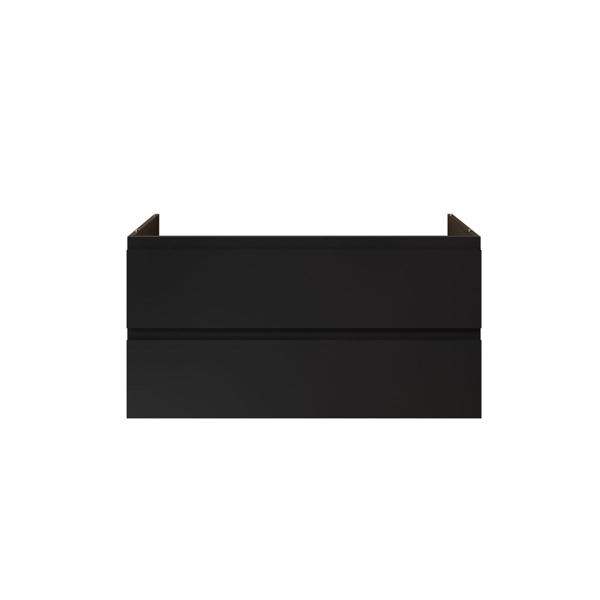Aloni sally XL wastafelonderkast - 2 lades - softclose - greeploos - 118 x 60x45,3 cm - mat zwart