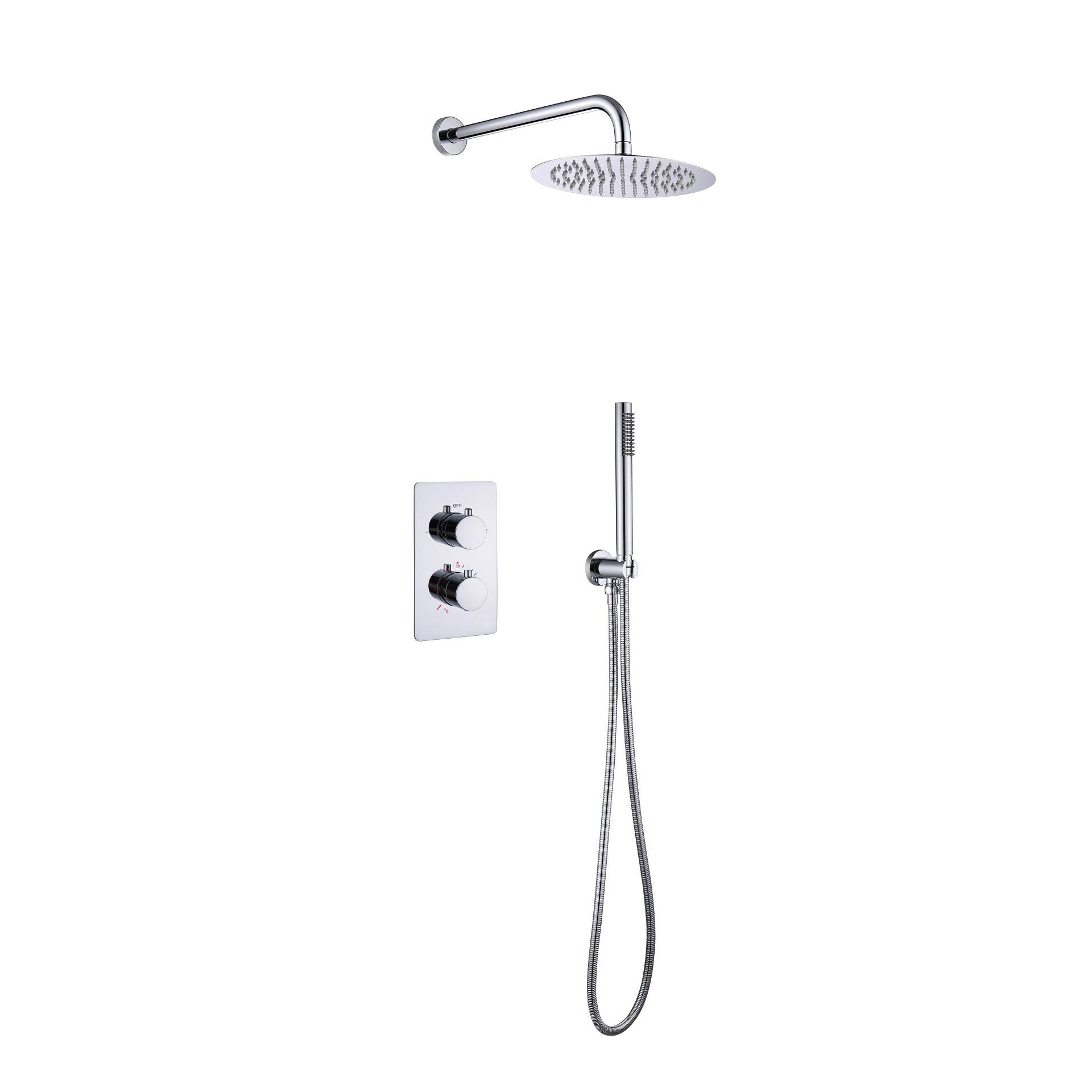 Aloni inbouw thermostatische doucheset met regendouchekop (ø25cm) - chroom