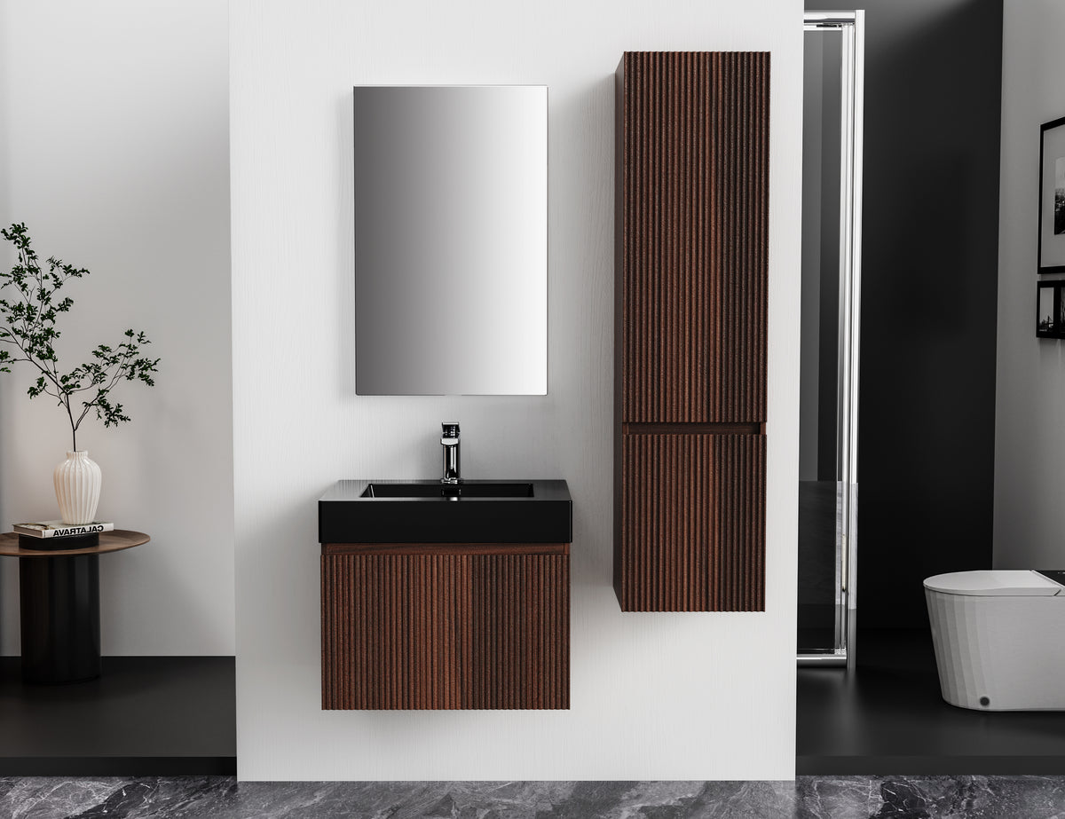Aloni ela wastafelonderkast - 1 lade - greeploos - soft close – 60x40x45 cm - wenge, sfeerbeeld