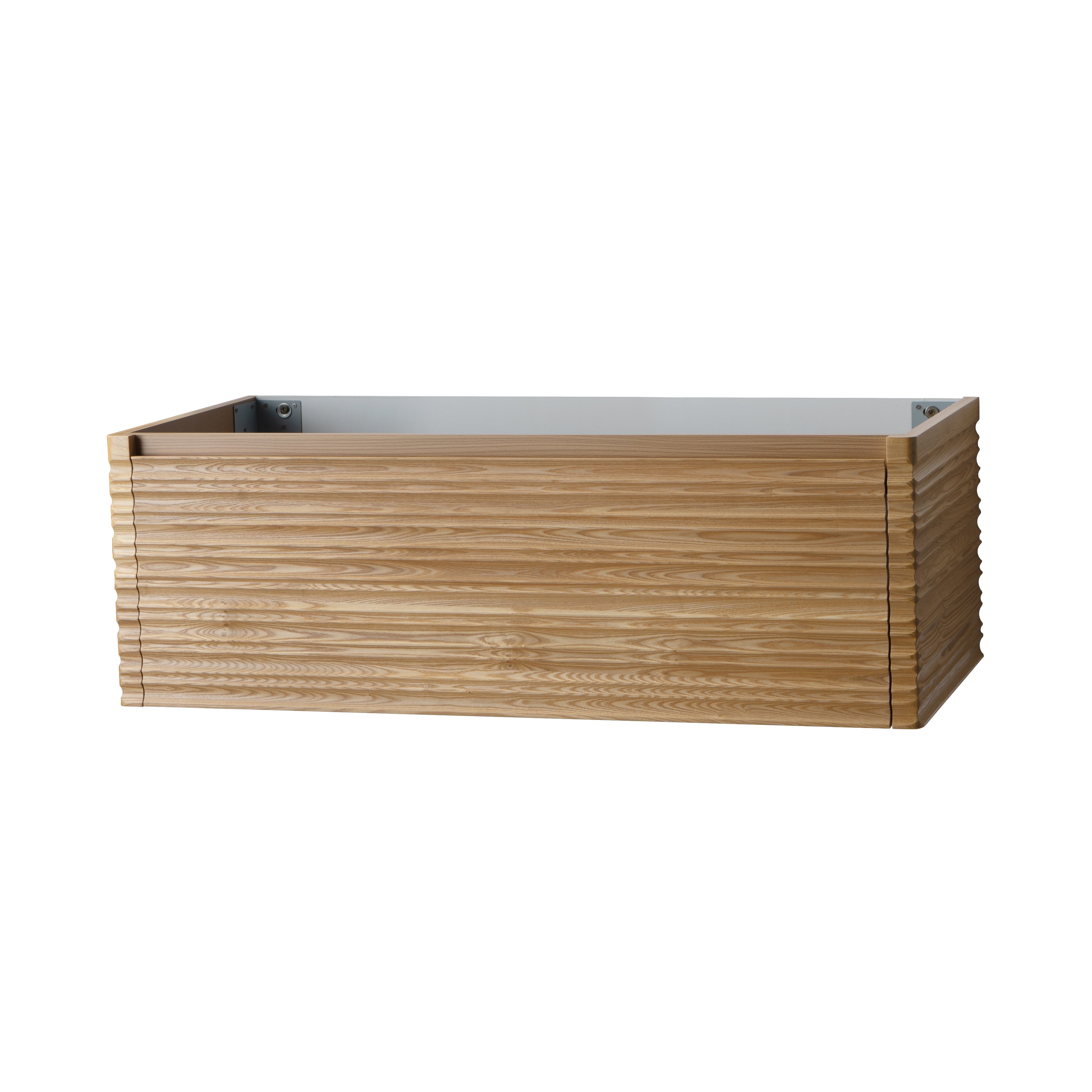Kamellia wastafelonderkast - 1 lade - greeploos - soft close – 119x40x52 cm - licht walnoten