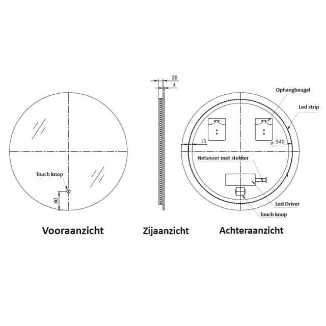 Loxa badkamerspiegel