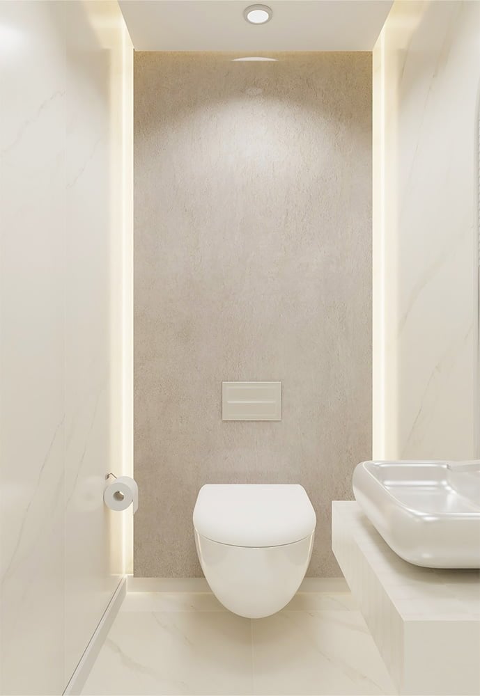 Isodeco SPC Marmer Plaat Wandpaneel Alejandria Stone Mat Medium Grijs