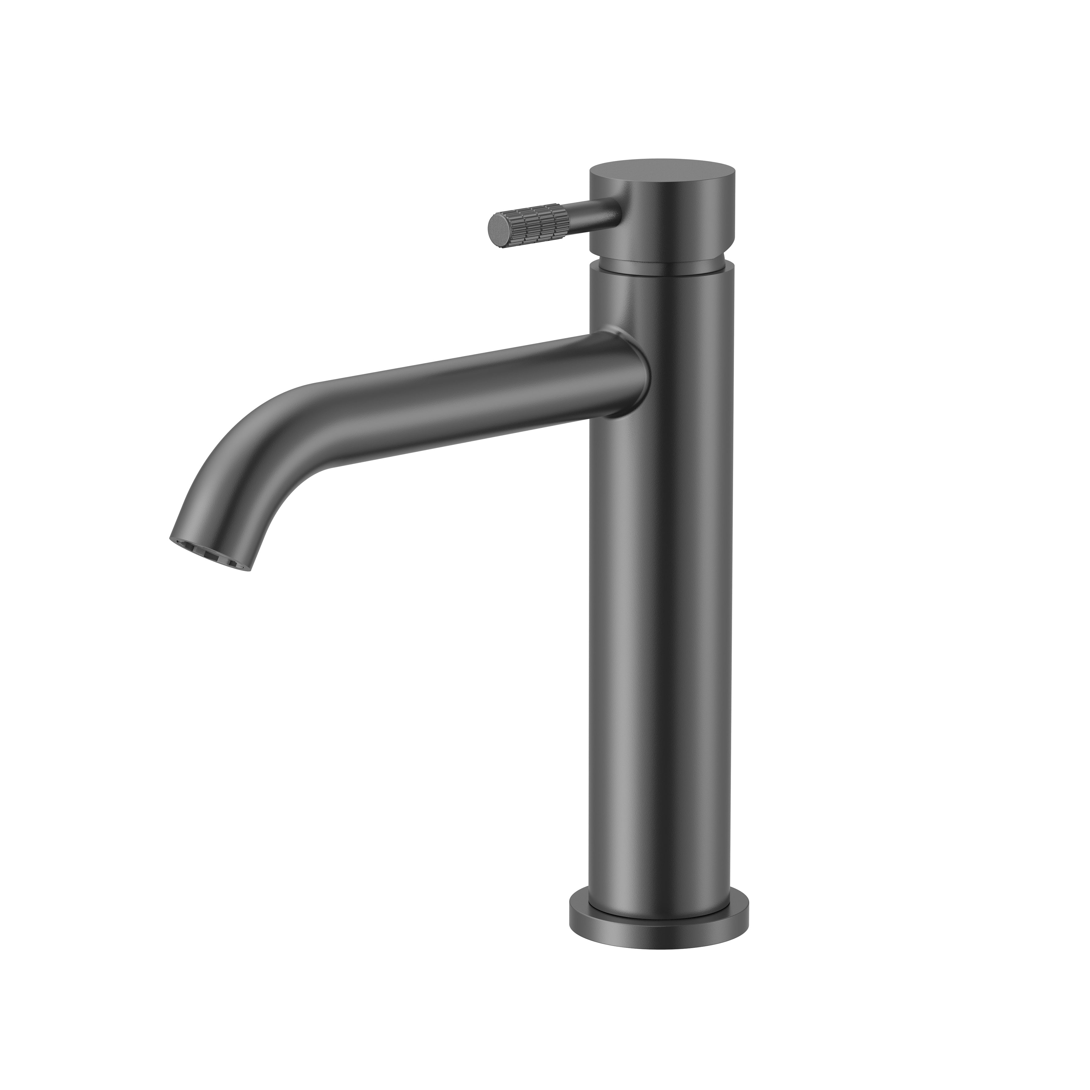Stria wastafelmengkraan - cold start - hendel met verfijnde ribbelstructuur - zonder afvoerplug - gunmetal (pvd)