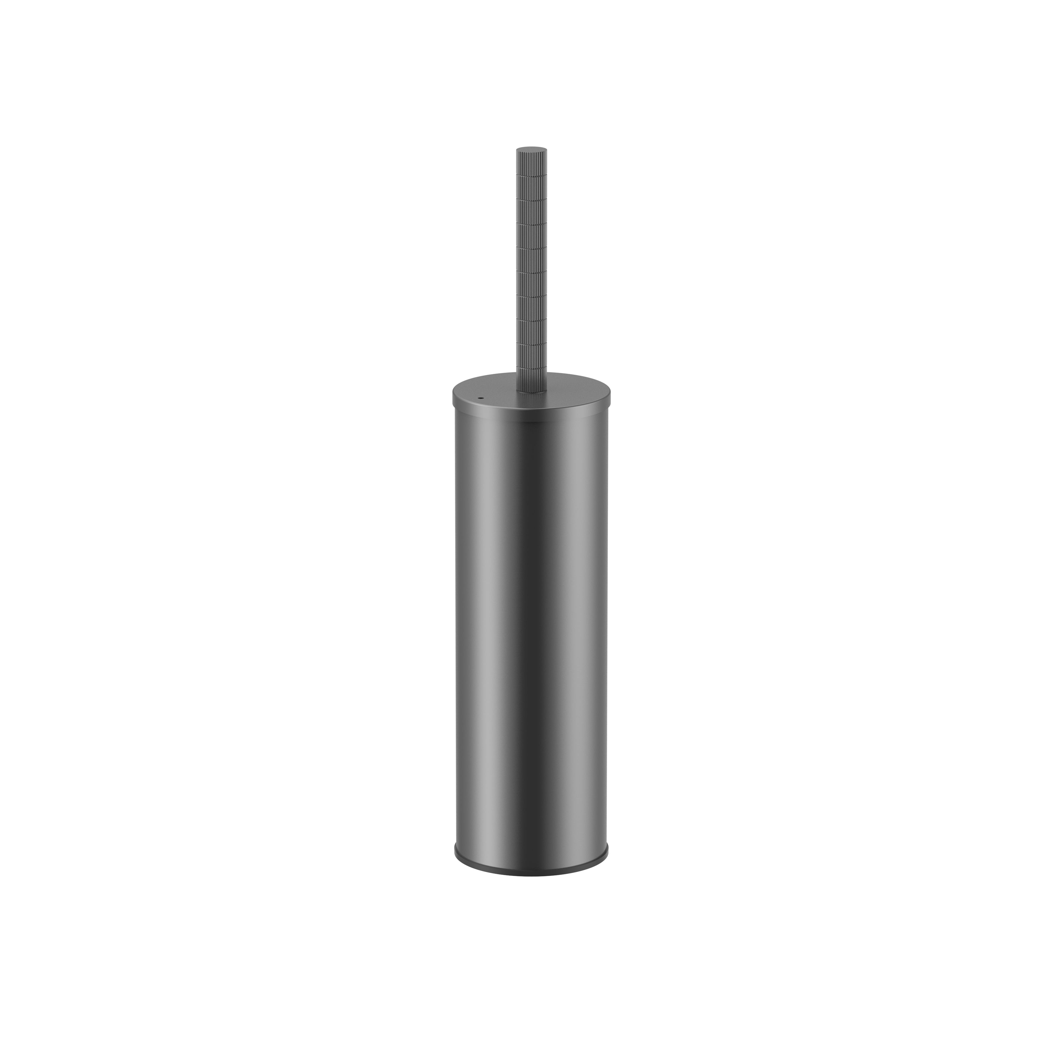 Stria toiletborstel met houder - greep met verfijnde ribbelstructuur - hangend en staand - met kunststof binnenpot - gunmetal (pvd)