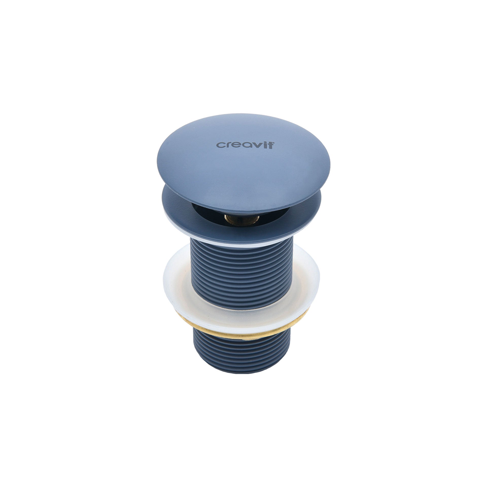 Creavit afvoerplug - click waste 5/4" - met overloop - mat basalt