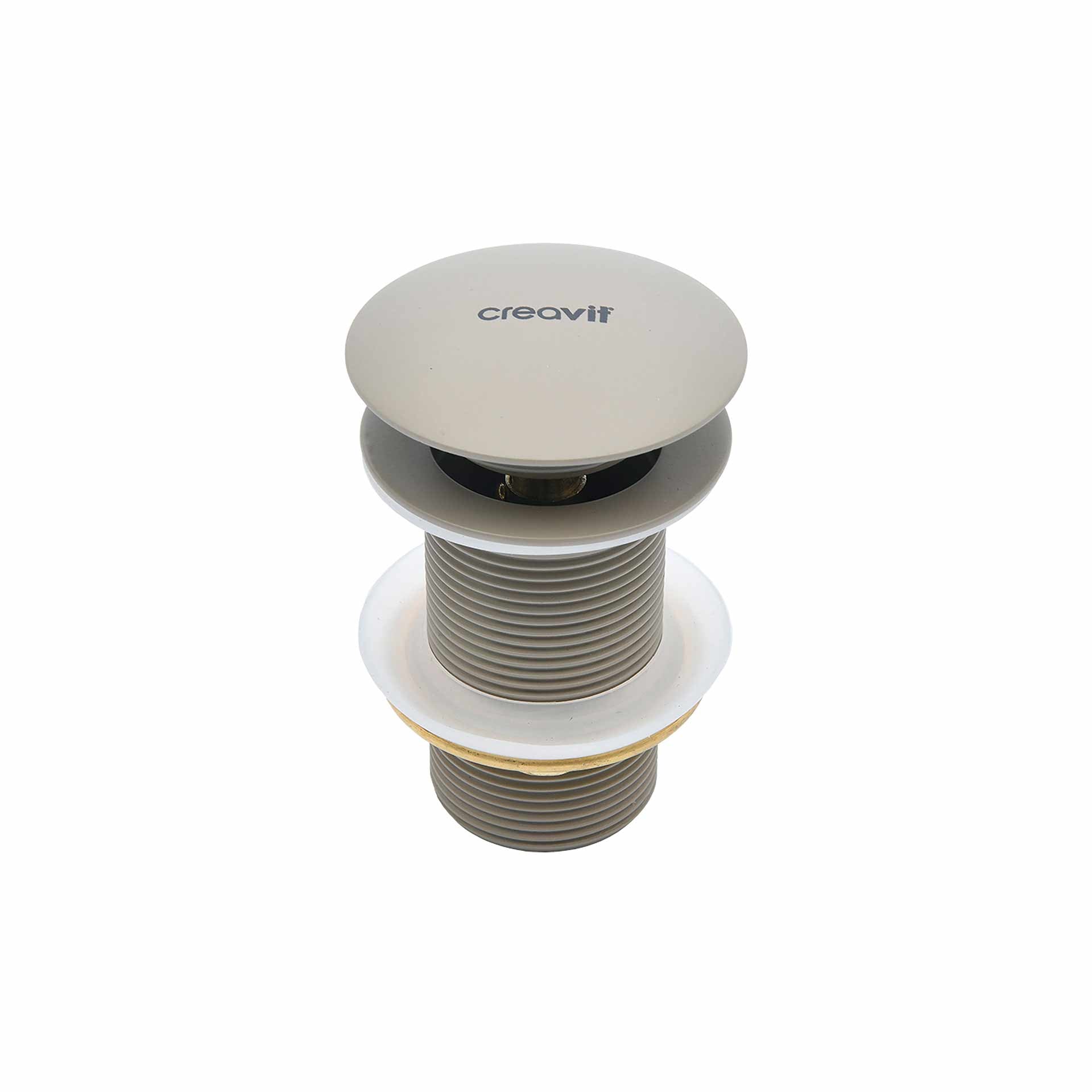 Creavit afvoerplug - click waste 5/4" - met overloop - mat cappuccino