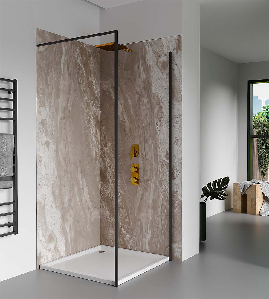 Isodeco SPC Marmer Plaat Wandpaneel Yuba Stone Mat Greige Taupe
