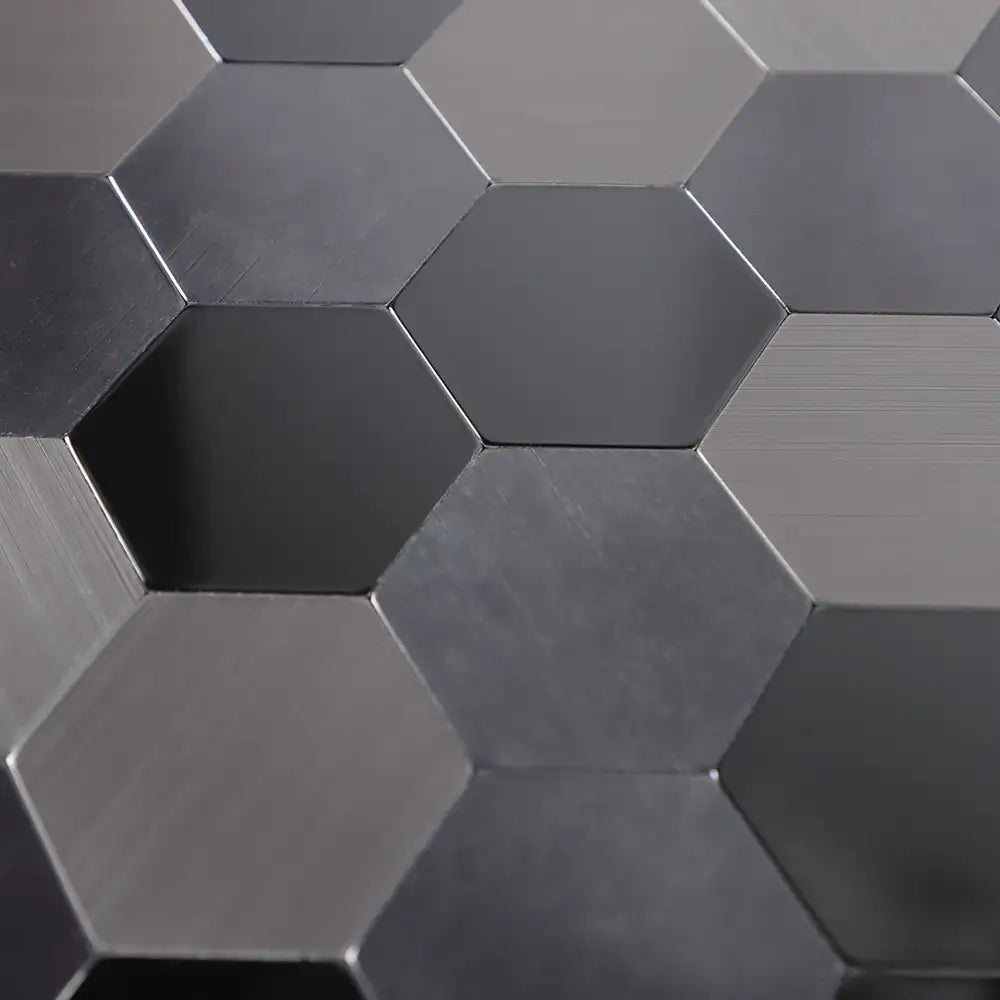 Isodeco Zelfklevende Mozaïek Steenstrip Hexagon Black Galaxy
