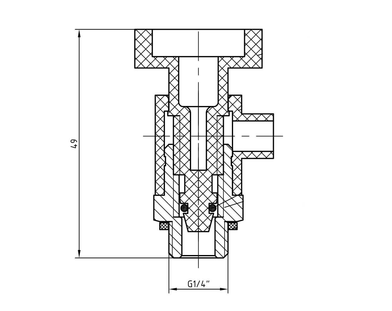 draaibare aftapper tbv stopkraan 1/4