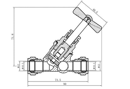 stopkraan 12mm g.keur knelxknel aftapgelegenheid