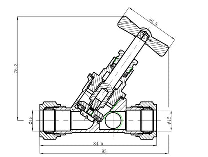 stopkraan 15mm g.keur knelxknel aftapgelegenheid