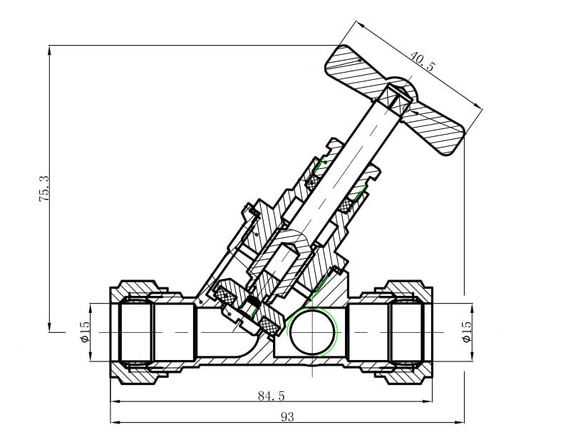 stopkraan 15mm g.keur knelxknel aftapgelegenheid