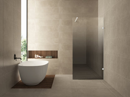 Less inloopdouche rechts 1200 x 2000 x 8 mm nano spiegelrook- naar helder glas/mat wit