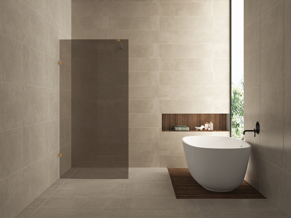 Wiesbaden less inloopdouche 900 x 2000 x 8 mm nano vintage brons glas/geborsteld brons koper
