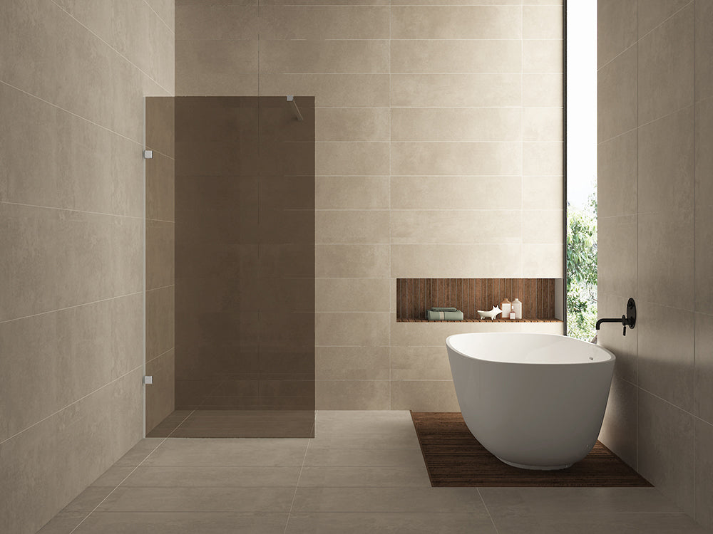 Wiesbaden less inloopdouche 1000 x 2000 x 8 mm nano vintage brons glas/chroom