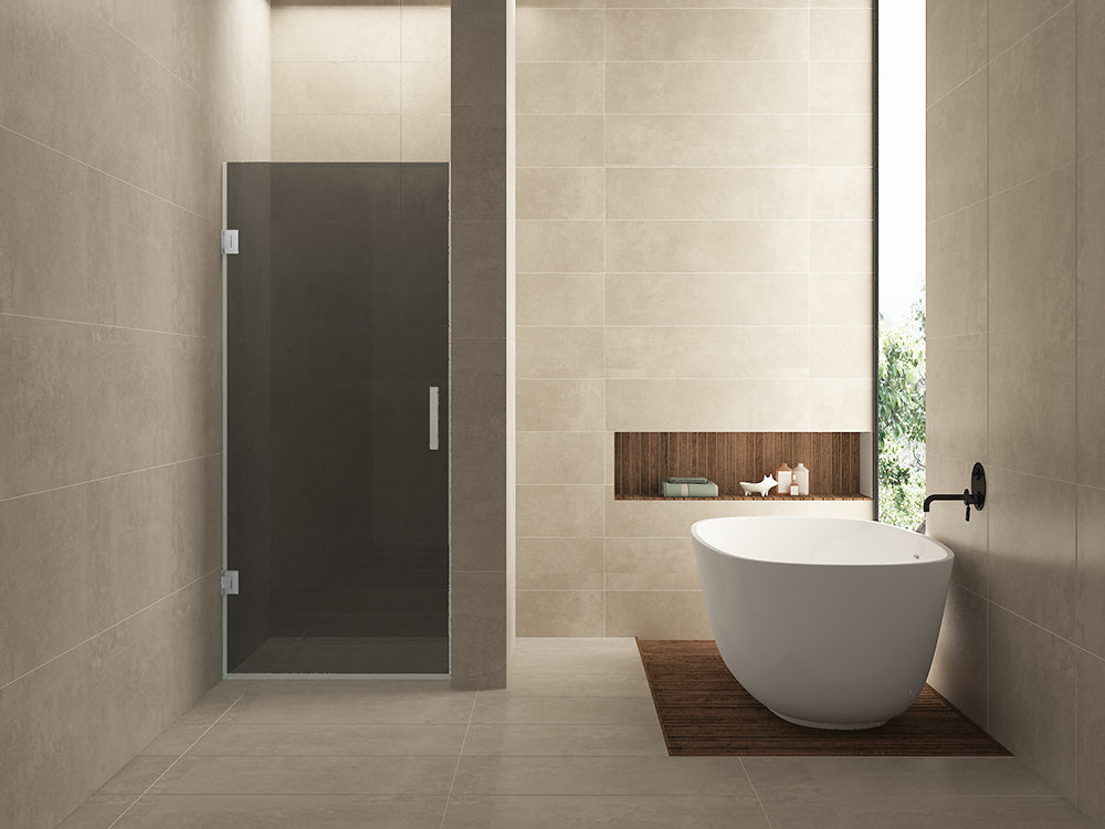 Wiesbaden less nisdeur 700 x 2000 x 8 mm nano rookglas/chroom