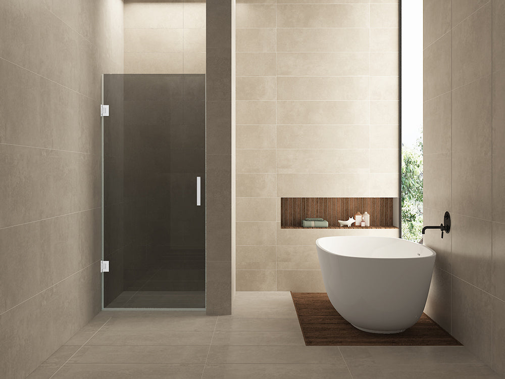 Wiesbaden less nisdeur 700 x 2000 x 8 mm nano rookglas/mat wit