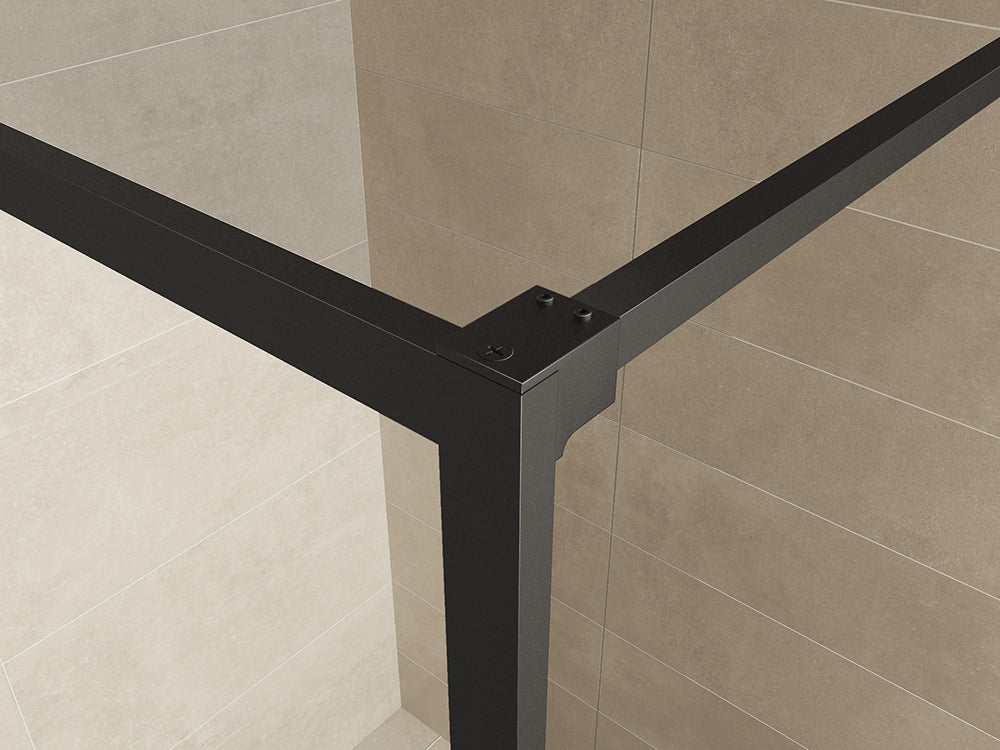 Square inloopdouche 900 x 2000 x 8 mm nano helder glas/mat zwart