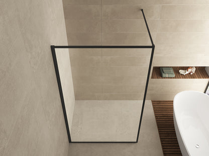 Square inloopdouche 1000 x 2000 x 8 mm nano helder glas/mat zwart