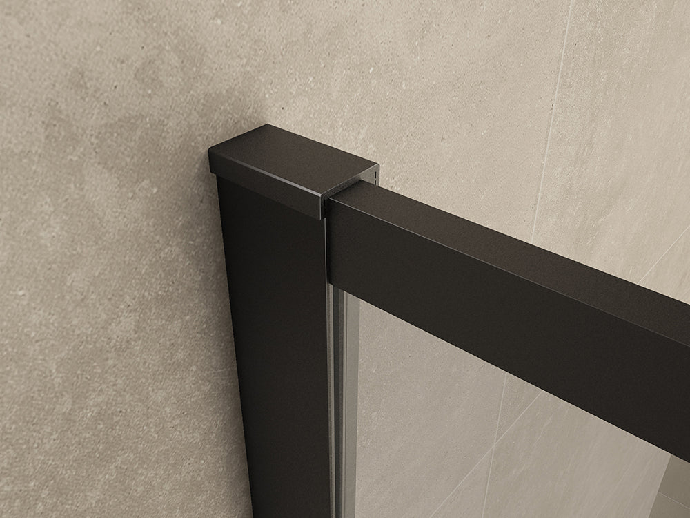 Square inloopdouche 1000 x 2000 x 8 mm nano helder glas/mat zwart