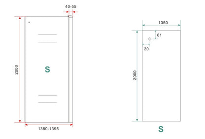 Sita inloopdouche met handdoekhouder 140x200 cm chroom/8 mm helder glas met Nano coating