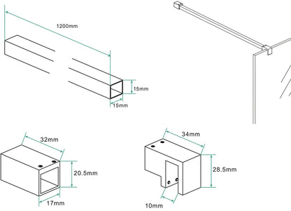 Slim stabilisatiestang 120 cm gunmetal