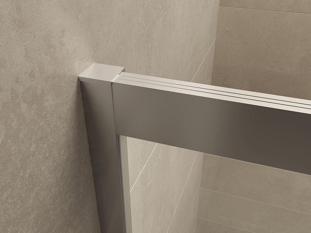 Puerta nisdeur met 1 schuifdeur 1100 x 2000 x 8 mm nano helder glas/chroom