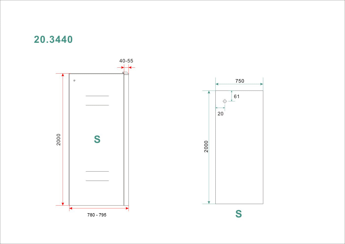 Side zijwand voor Puerta en Slide nisdeur 800 x 2000 x 8 mm nano helder glas/chroom