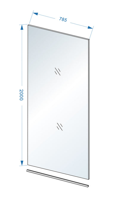 Slim glasplaat 800 x 2000 x 8 mm nano helder glas